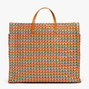 Clare V Simple Tote Multi Rattan NWT